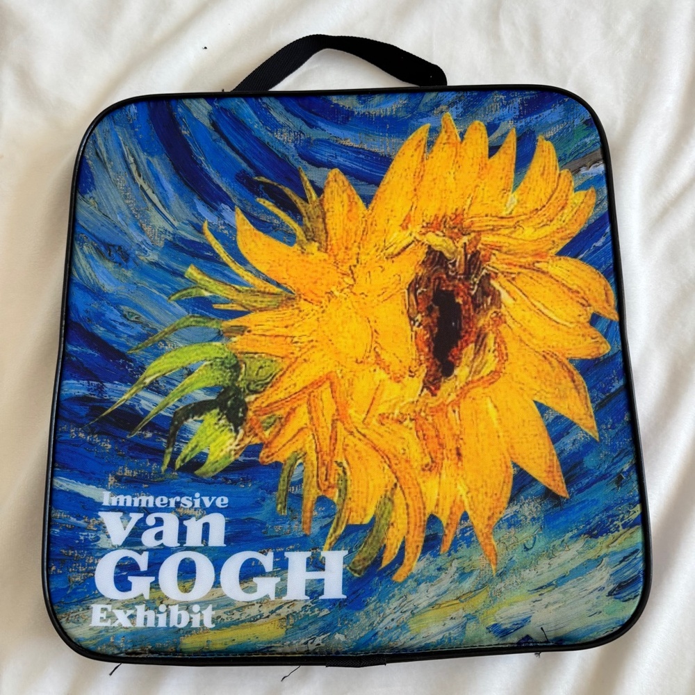 Immersive Van Gogh Exhibit Cushion VIP Vincent Handle Sunflower Artist Art NWT